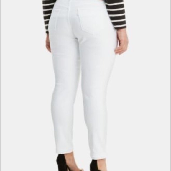 White Levi's 711 Skinny Jeans Size 20 - Picture 2 of 8